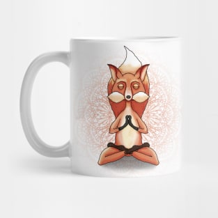 Zen Fox Meditating in Mandala Mug